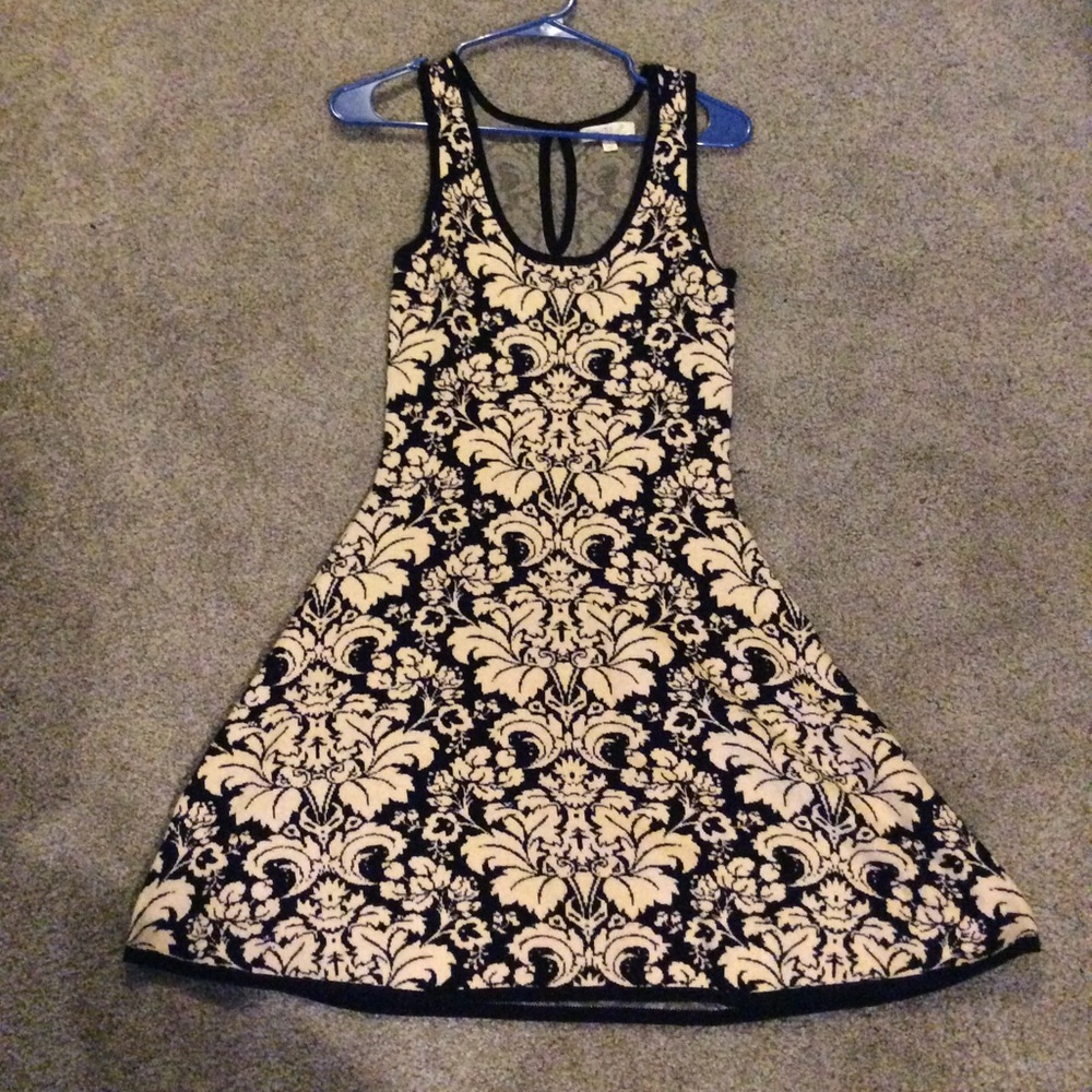 Love Fire M Knit Brocade Dress Goth Spooky keyhole